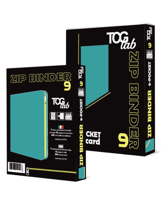 TcgLab 9-Pocket Trading Card Zip Binder (Celeste/Giallo)