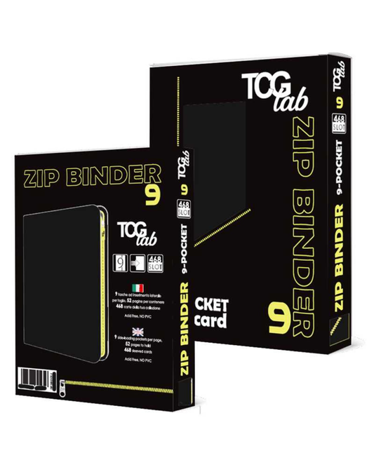 TcgLab 9-Pocket Trading Card Zip Binder (Nero/Giallo)