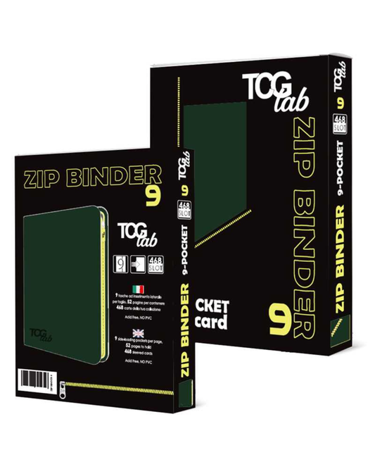 TcgLab 9-Pocket Trading Card Zip Binder (Verde/Giallo)