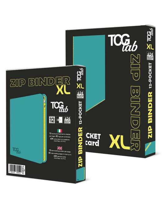 TcgLab 12-Pocket XL Trading Card Zip Binder (Celeste/Giallo)