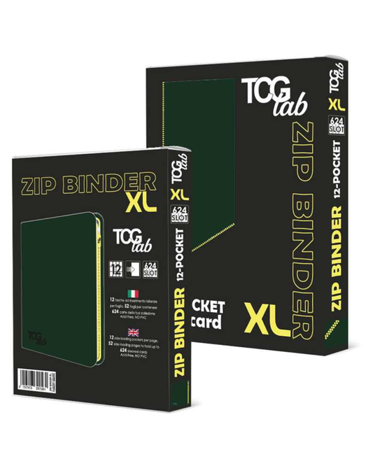 TcgLab 12-Pocket XL Trading Card Zip Binder (Verde/Giallo)