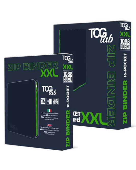 TcgLab 16-Pocket XXL Trading Card Zip Binder (Blu/Verde)