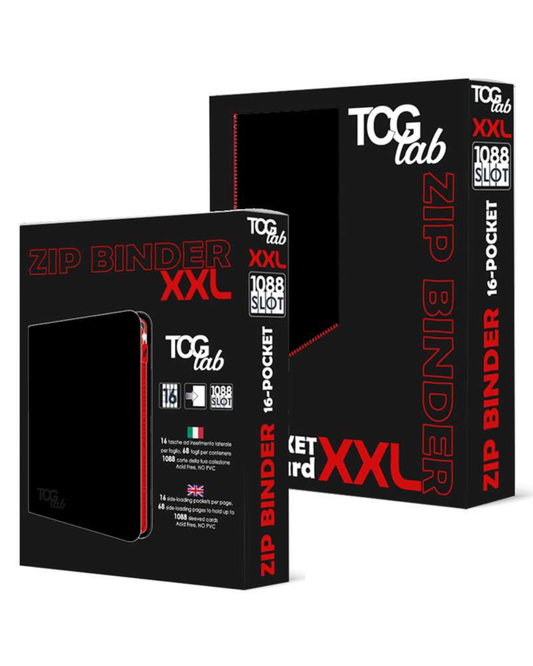 TcgLab 16-Pocket XXL Trading Card Zip Binder (Nero/Rosso)